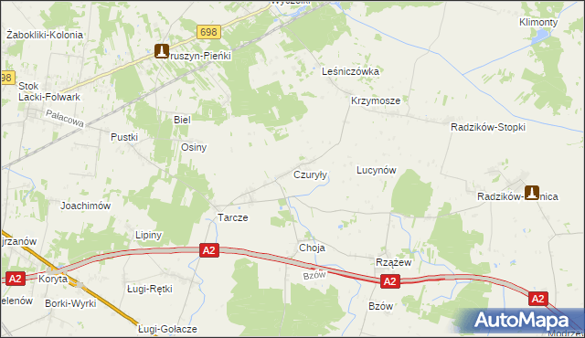 mapa Czuryły, Czuryły na mapie Targeo