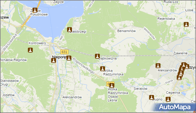 mapa Dąbkowizna, Dąbkowizna na mapie Targeo