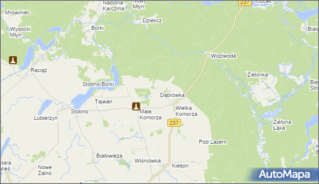 mapa Dąbrówka gmina Tuchola, Dąbrówka gmina Tuchola na mapie Targeo