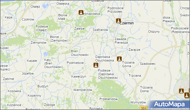 mapa Dąbrówka Osuchowska, Dąbrówka Osuchowska na mapie Targeo
