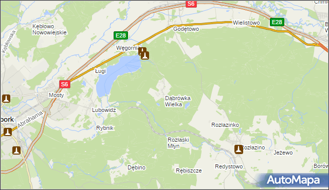 mapa Dąbrówka Wielka gmina Łęczyce, Dąbrówka Wielka gmina Łęczyce na mapie Targeo