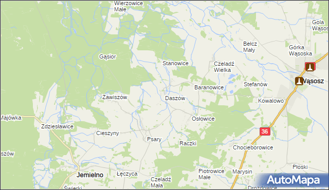 mapa Daszów, Daszów na mapie Targeo