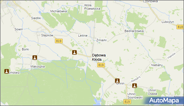 mapa Dębowa Kłoda, Dębowa Kłoda na mapie Targeo