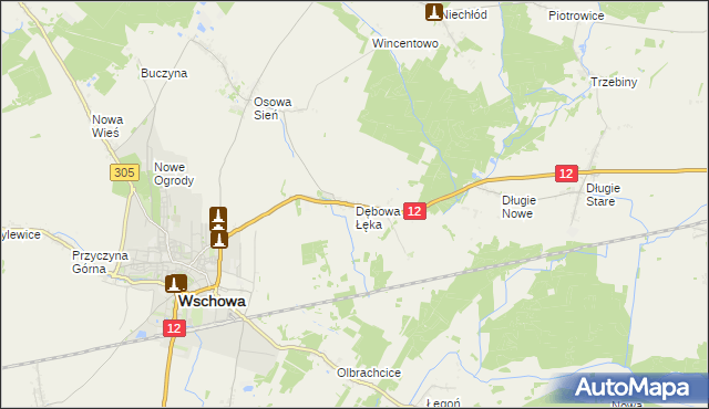 mapa Dębowa Łęka, Dębowa Łęka na mapie Targeo