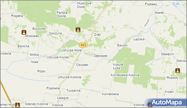 mapa Dębowiec gmina Skierbieszów, Dębowiec gmina Skierbieszów na mapie Targeo