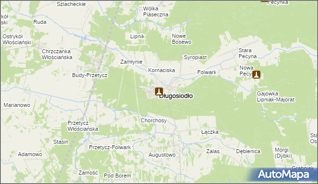 mapa Długosiodło, Długosiodło na mapie Targeo