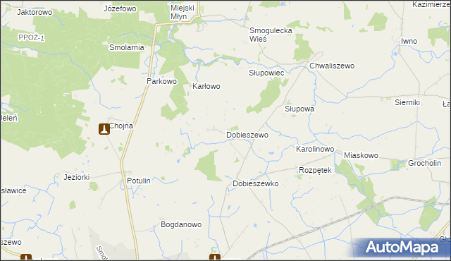 mapa Dobieszewo gmina Kcynia, Dobieszewo gmina Kcynia na mapie Targeo