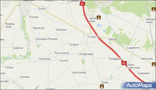 mapa Dobra Wola gmina Włocławek, Dobra Wola gmina Włocławek na mapie Targeo