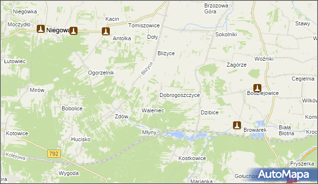 mapa Dobrogoszczyce, Dobrogoszczyce na mapie Targeo