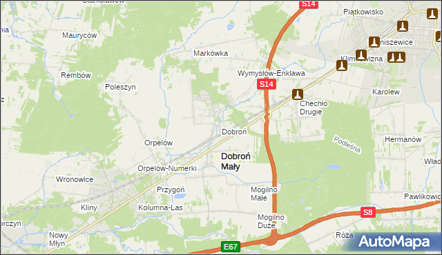 mapa Dobroń, Dobroń na mapie Targeo