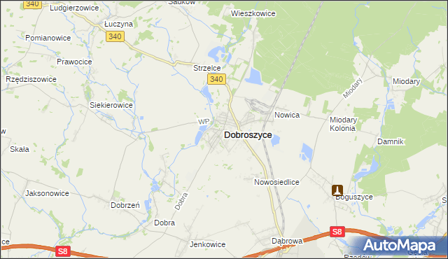 mapa Dobroszyce, Dobroszyce na mapie Targeo