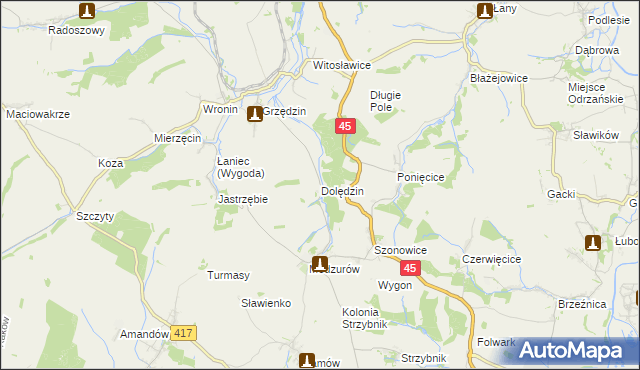 mapa Dolędzin, Dolędzin na mapie Targeo