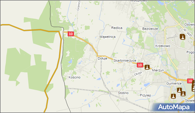 mapa Dołuje, Dołuje na mapie Targeo