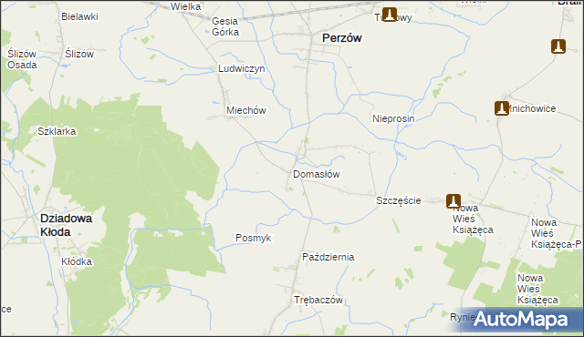mapa Domasłów, Domasłów na mapie Targeo