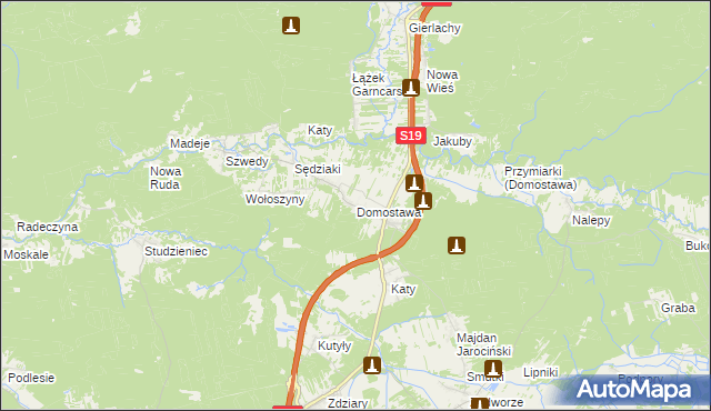 mapa Domostawa, Domostawa na mapie Targeo
