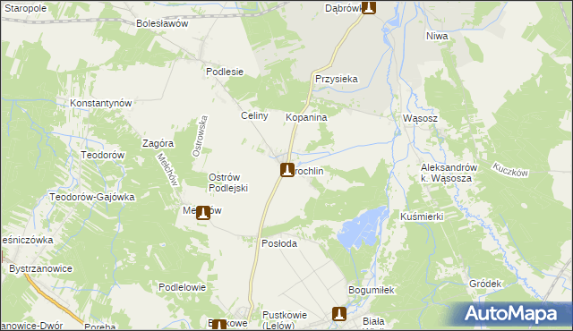 mapa Drochlin gmina Lelów, Drochlin gmina Lelów na mapie Targeo