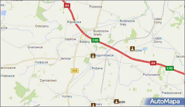 mapa Drogomiłowice, Drogomiłowice na mapie Targeo