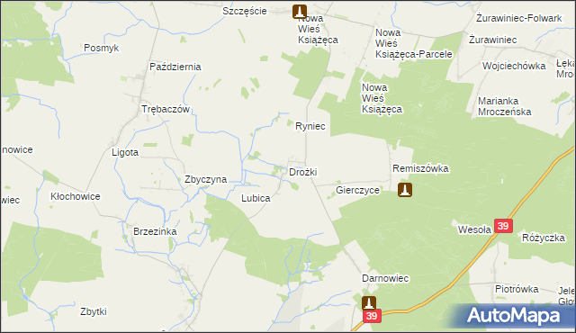 mapa Drożki, Drożki na mapie Targeo