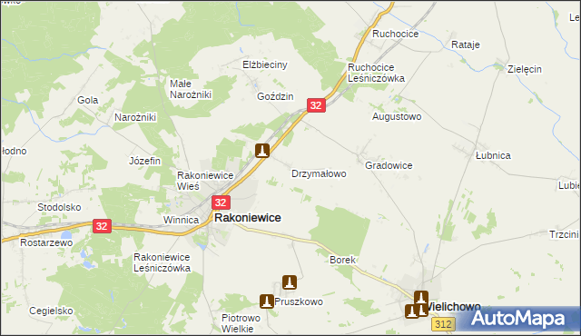 mapa Drzymałowo, Drzymałowo na mapie Targeo