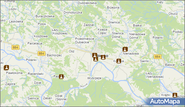 mapa Dubiecko, Dubiecko na mapie Targeo