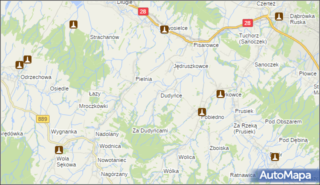 mapa Dudyńce, Dudyńce na mapie Targeo