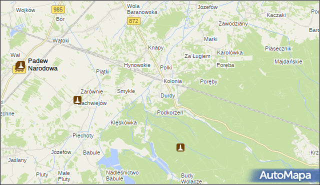 mapa Durdy, Durdy na mapie Targeo