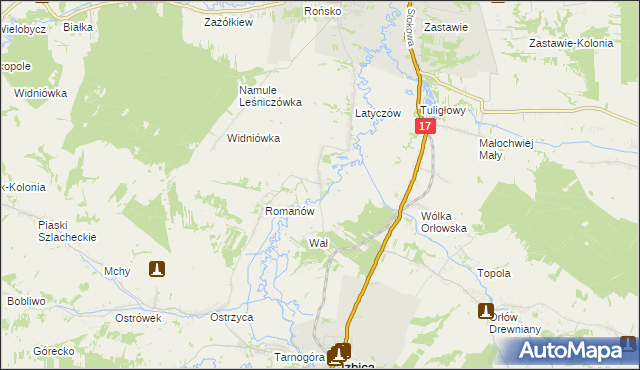 mapa Dworzyska gmina Izbica, Dworzyska gmina Izbica na mapie Targeo