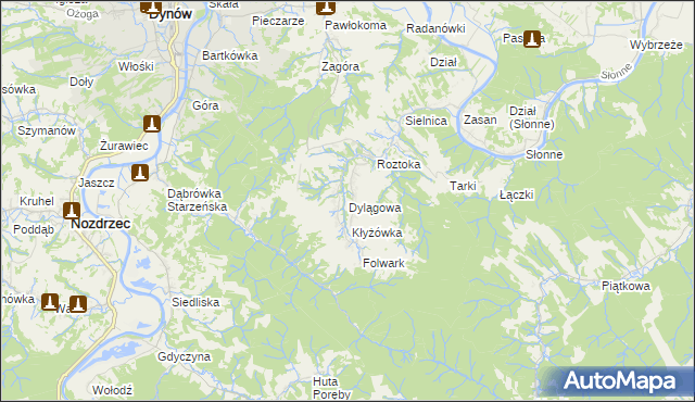 mapa Dylągowa, Dylągowa na mapie Targeo