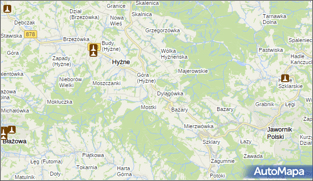 mapa Dylągówka, Dylągówka na mapie Targeo