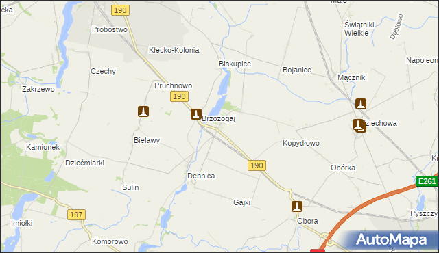 mapa Działyń gmina Kłecko, Działyń gmina Kłecko na mapie Targeo