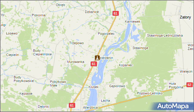 mapa Dzierżenin, Dzierżenin na mapie Targeo