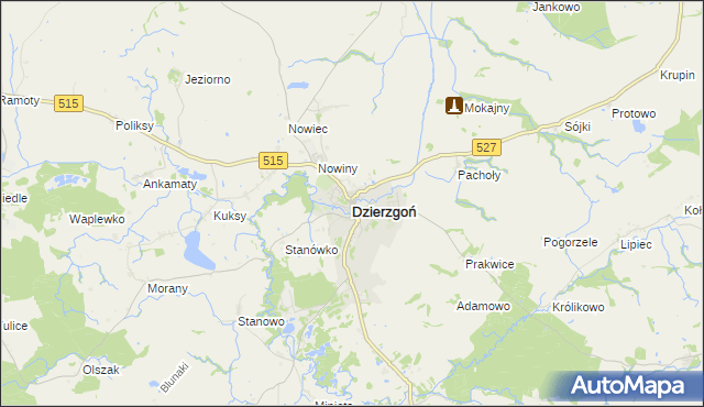 mapa Dzierzgoń, Dzierzgoń na mapie Targeo