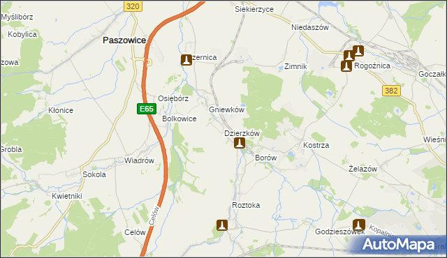 mapa Dzierzków, Dzierzków na mapie Targeo