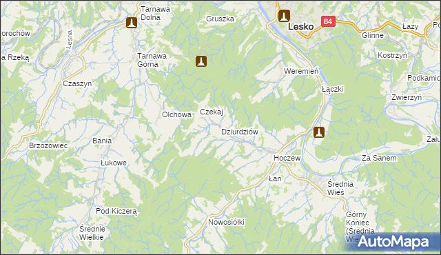 mapa Dziurdziów, Dziurdziów na mapie Targeo