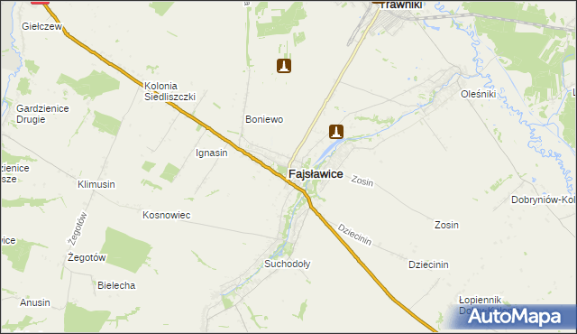 mapa Fajsławice, Fajsławice na mapie Targeo