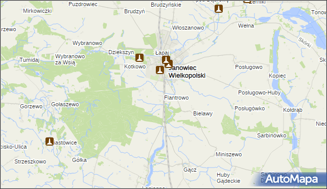 mapa Flantrowo, Flantrowo na mapie Targeo