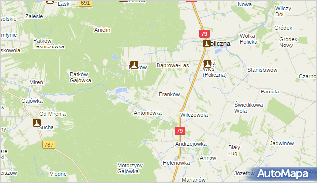 mapa Franków, Franków na mapie Targeo