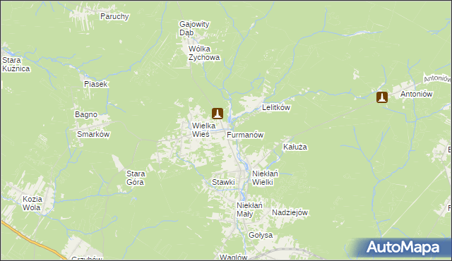 mapa Furmanów, Furmanów na mapie Targeo