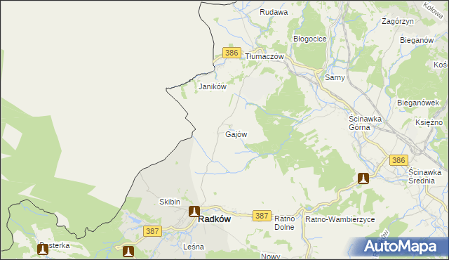 mapa Gajów, Gajów na mapie Targeo