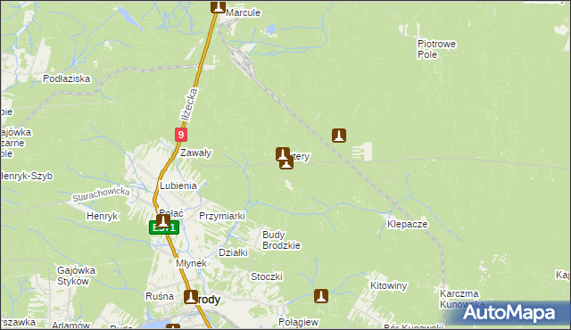 mapa Gajówka Klamocha, Gajówka Klamocha na mapie Targeo