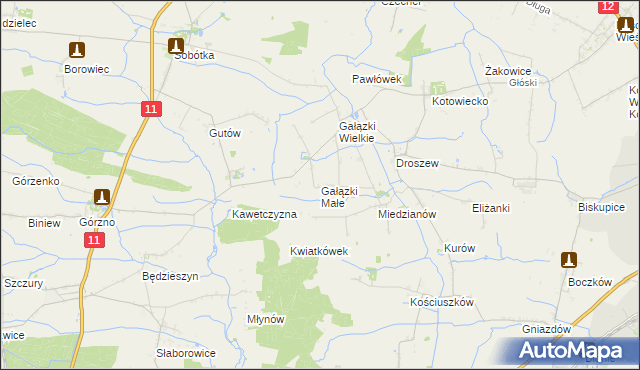 mapa Gałązki Małe, Gałązki Małe na mapie Targeo