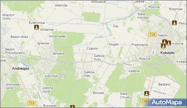 mapa Gałków Duży, Gałków Duży na mapie Targeo