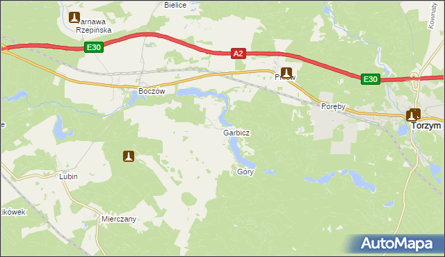 mapa Garbicz, Garbicz na mapie Targeo