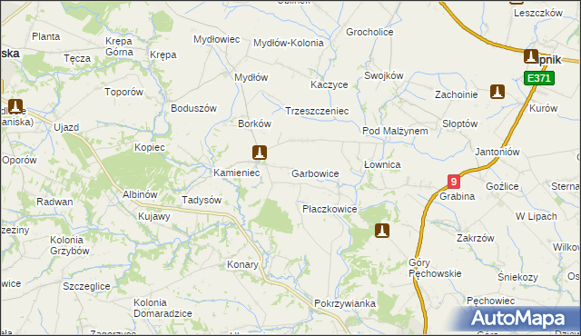 mapa Garbowice, Garbowice na mapie Targeo
