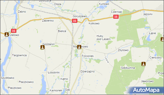 mapa Gębice gmina Mogilno, Gębice gmina Mogilno na mapie Targeo