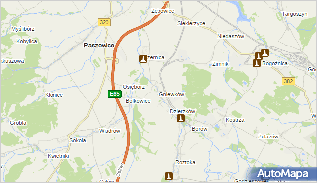 mapa Gniewków, Gniewków na mapie Targeo