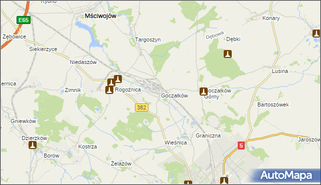 mapa Goczałków, Goczałków na mapie Targeo