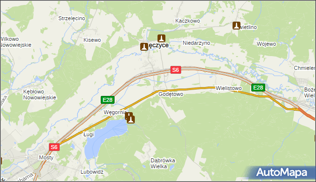 mapa Godętowo, Godętowo na mapie Targeo