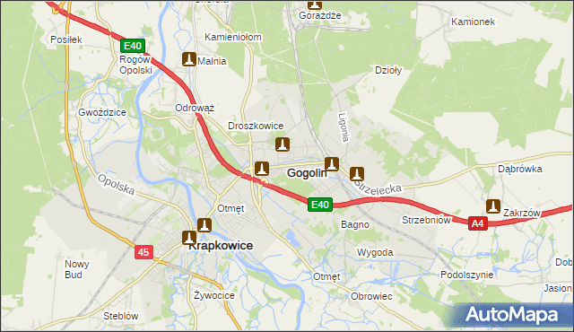 mapa Gogolin powiat krapkowicki, Gogolin powiat krapkowicki na mapie Targeo