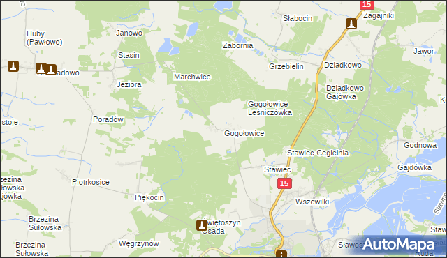 mapa Gogołowice gmina Milicz, Gogołowice gmina Milicz na mapie Targeo